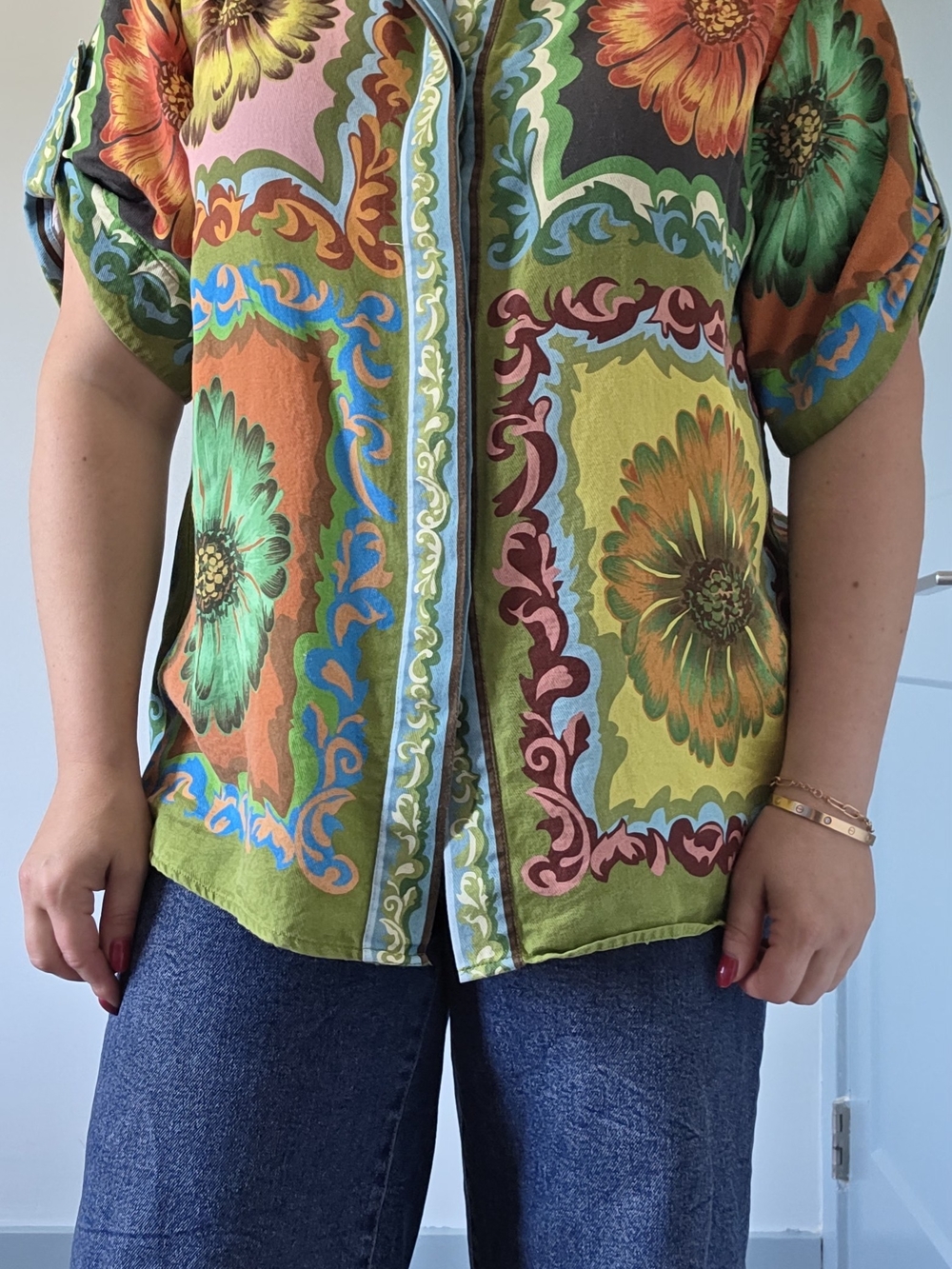 Alemais Multi-Color Floral Button-Down Shirt
